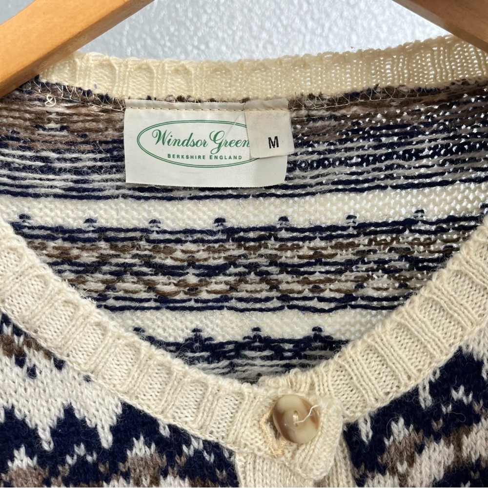 Windsor Greene Wool Nordic Patterned Cardigan Wom… - image 3